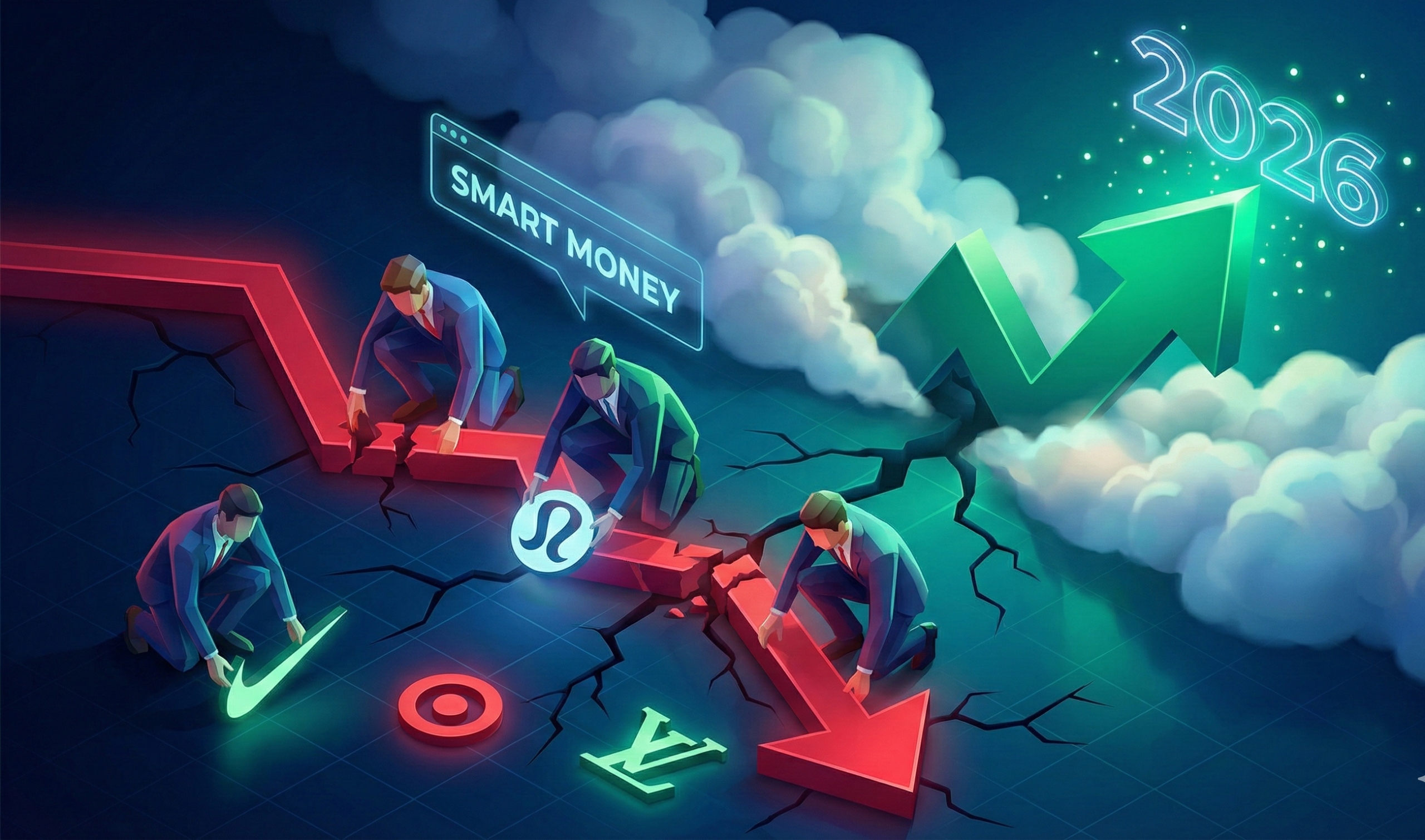 돋보기로 주식시장의 숨겨진 기회를 분석하는 비즈니스맨 컨셉사진