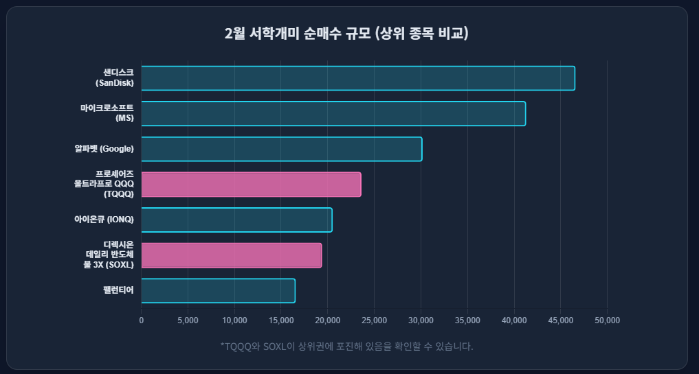 2월 서학개미 순매수
