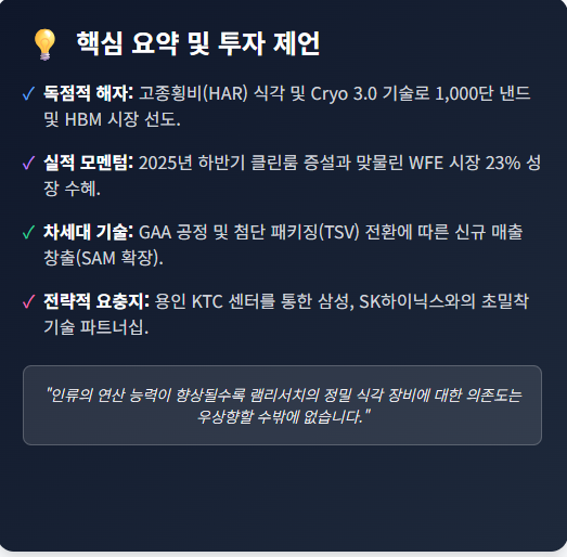 램리서치 핵심요약