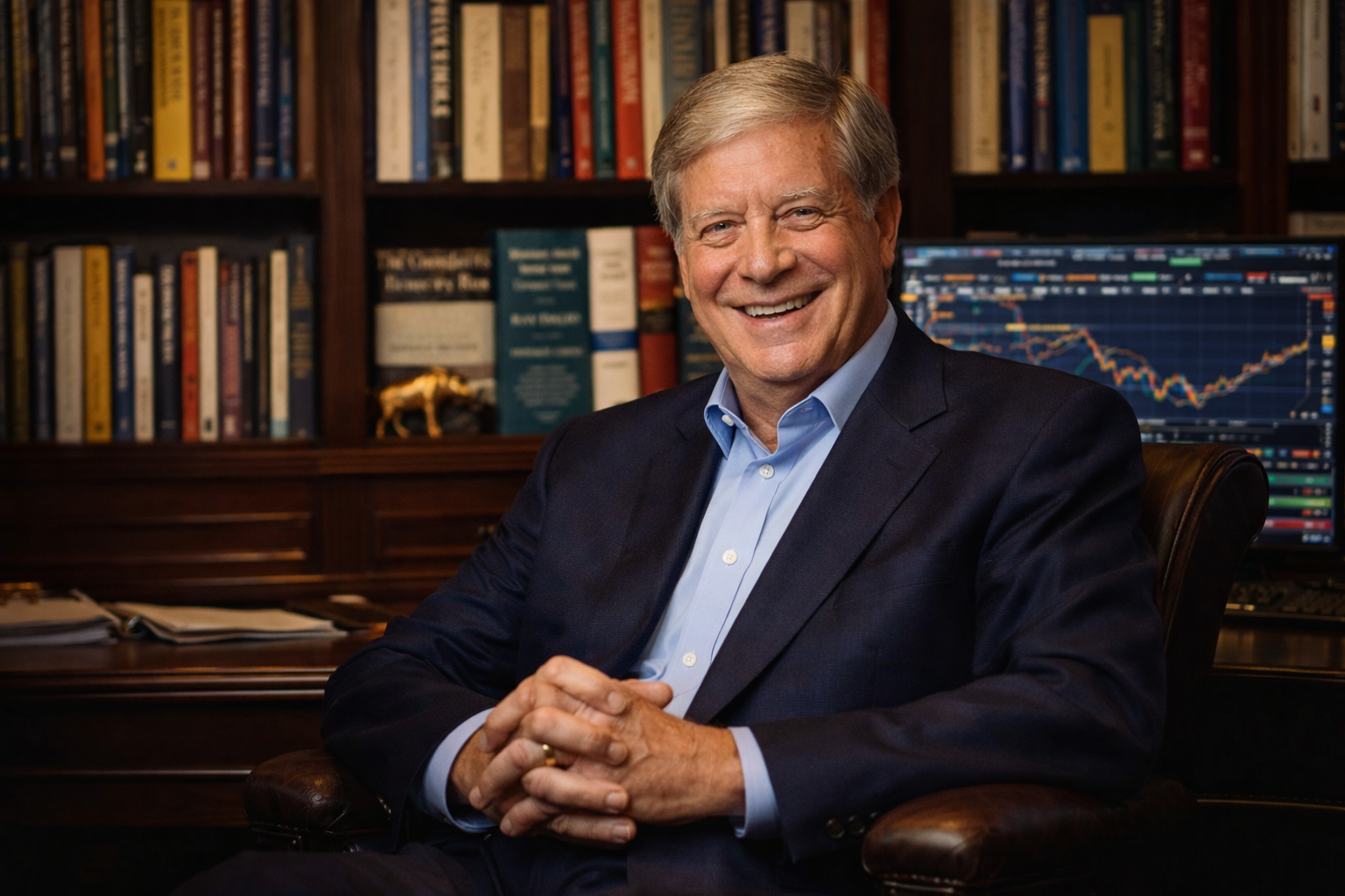 성공투자에 미소짓고 있는 스탠리 드러켄밀러