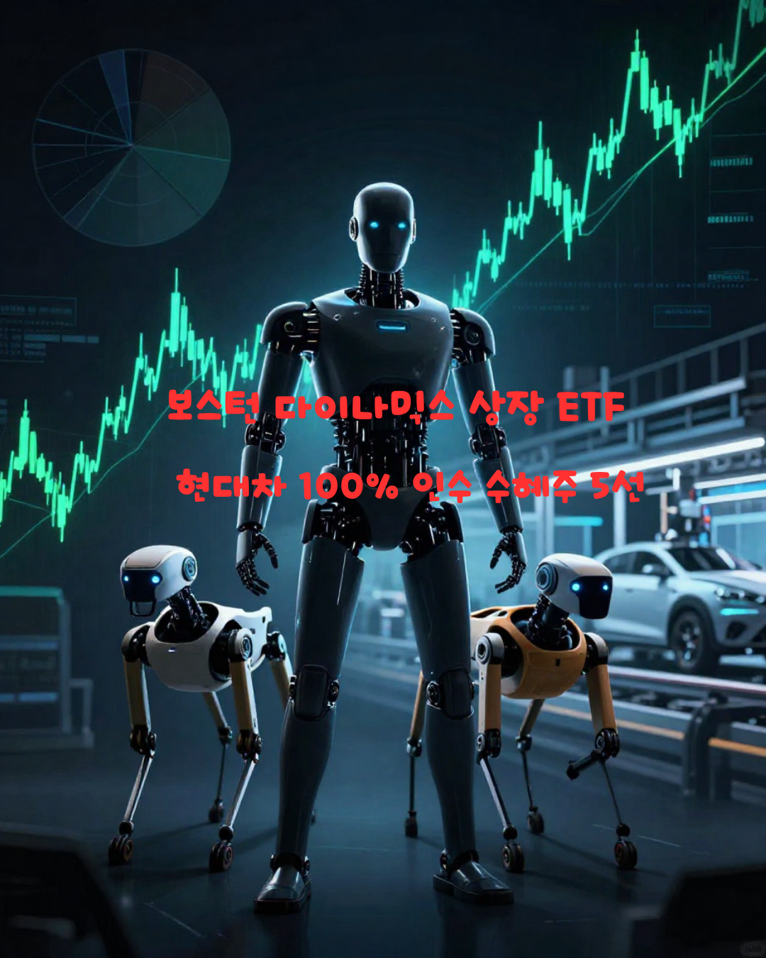 보스턴 다이나믹스 상장 ETF와 현대차 지분 100% 인수 시너지를 나타내는 로봇 ETF 투자 이미지